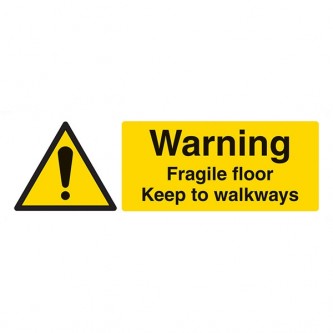 Warning Fragile Floor Keep To Walkways - Landscape