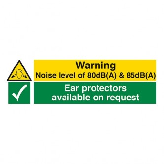 Warning Noise Level Of 80dB(A) And 85dB(A) / Ear Protectors Available - Landscape
