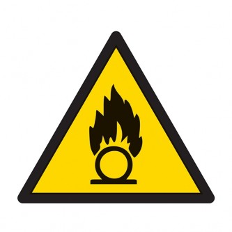 Warning Oxidising Symbol - Square