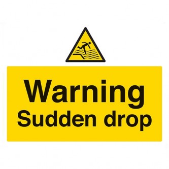 Warning Sudden Drop - Landscape - Large