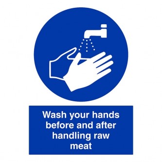 Wash Your Hands Before and After Handling Raw Meat - Portrait