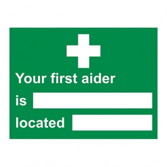Your First Aider Is Located - Landscape - Large
