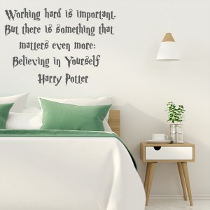 Harry Potter quote - Working hard is important - Bedroom Vinyl Wall Art